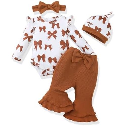 Renotemy Preemie Newborn Baby Girl Infant Romper Pant Sets