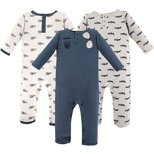 Hudson Baby Cotton Union Suit, 2 Pack Pants