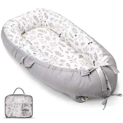 EAQ Baby Lounger Cover, Portable Baby Nest Cover Breathable & Soft, 100% Organic Cotton Baby Lounger Pillow,Newborn Essentials for Baby 0-18 Months