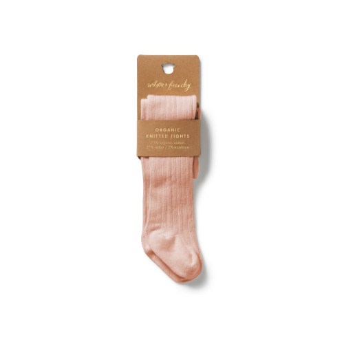 Wilson & Frenchy Pink Organic Ribbed Tights | David Jones