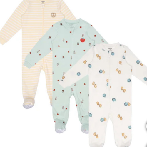 Pekkle Infant Organic Cotton Sleeper, 3-pack