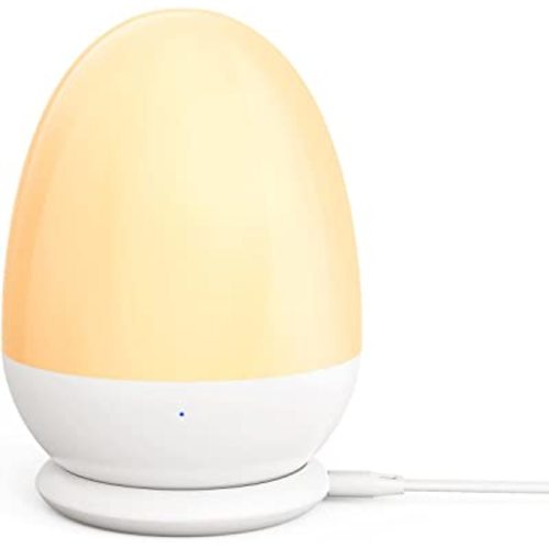 Night Light for Kids, JolyWell Baby Night Light Rechargeable with Stable Charging Pad, Egg Night Light for Nursery, Kids Night Light for Breastfeeding, 1h Timer & Touch Control, White