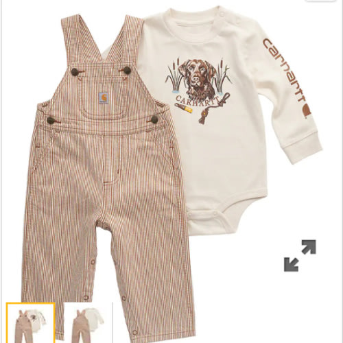Boys' 2-Piece Long Sleeve Bodysuit & Stripe Overall Set (Baby) | Kids' Sets | Carhartt
