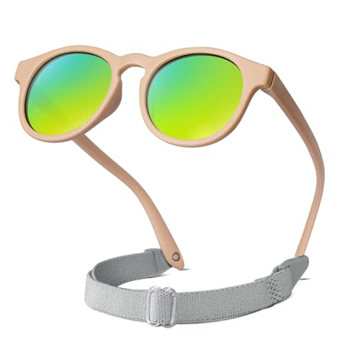 RIVBOS Baby Sunglasses Boys&Girls with Strap UV400 Polarized Flexible for Toddler,Infant and Newborn(0-24month) RBK0231