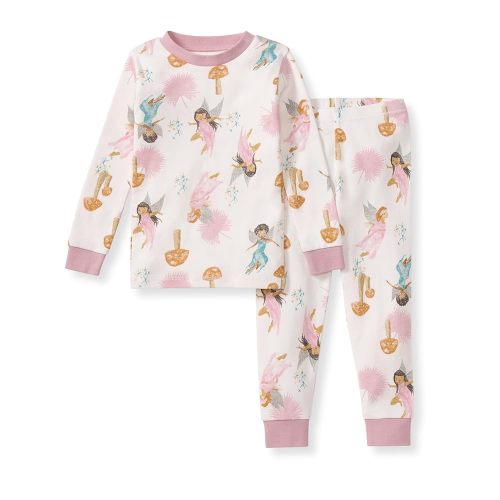 Burt's Bees Baby Girls' 2-Piece Long Sleeve Tee and Pants Organic Cotton Pajama Set