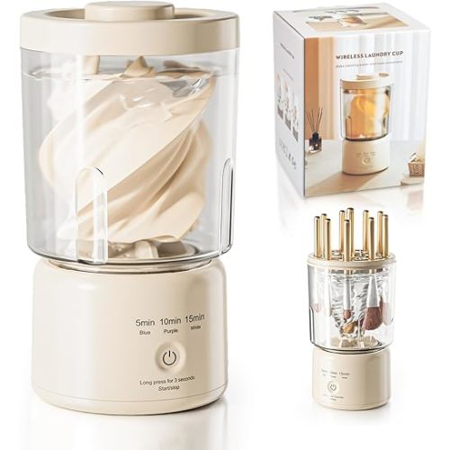 Portable Mini Washing Machine, 2025 NEW Underwear Washing Machine Small Clothes Washer Makeup Brush Cleaner Machine Underwear Washer for Home, Hotel, RV, Travel & Camping