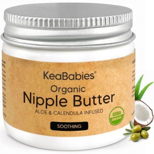 KeaBabies Organic Nipple Butter, Natural Nipple Cream Safe for Nursing and Breastfeeding Moms, 2oz