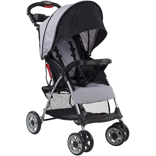 Kolcraft Cloud Plus Lightweight Umbrella Stroller for Toddlers with Reclining Seat, Large Storage Basket, Canopy, Infant & Parent Trays, Compact Fold for Summer Travel, Durable Frame, Slate Gray