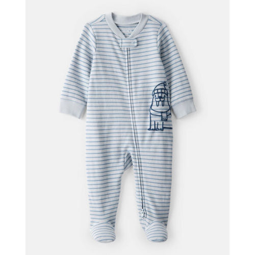 Baby Boy Walrus 100% Cotton Long-Sleeve Snug Fit Sleep & Play Pajamas - Blue | Carter's