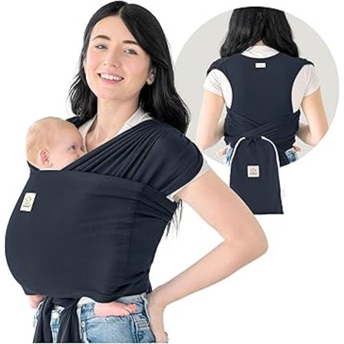 KeaBabies Baby Wrap Carrier Ring Sling - Easy to Wear, Adjustable D-Lite Baby Carrier Newborn to Toddler, Infant Carrying Shirt, Hands Free Bonding, Breathable Fabric Wearing Wrap (Midnight)