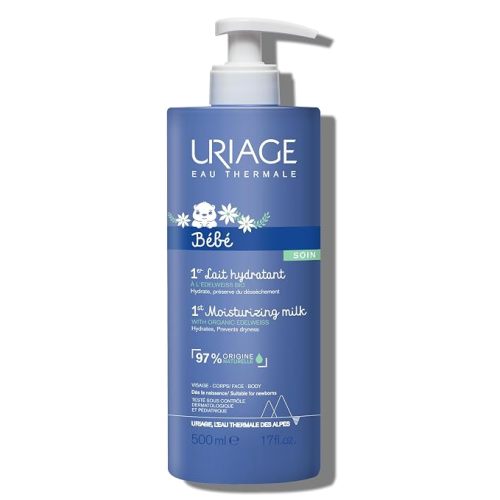 Uriage Baby Daily Face & Body Moisturizing Lotion, Nourishes & Soothes Skin