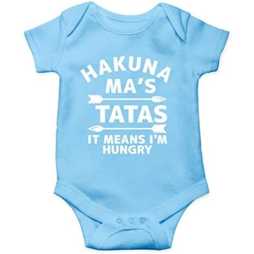 AW Fashions Hakuna Ma's Tatas It Means I'm Hungry Baby Bodysuit Funny Cute Adorable Newborn Romper Clothing
