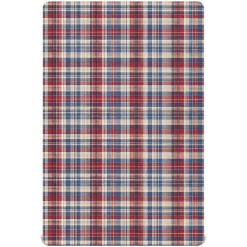 Crib Sheets for Boys Girl Tartan Dark Blue Green Breathable Mini Crib Mattress Sheets Fitted, Toddler Fitted Playard Sheet Fits Most Standard Baby mattresses 52 * 28 * 9In