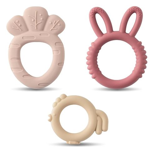 Easter Silicone Teethers for Babies - 2ooya 2Pcs Bunny Chick Carrot Infant Teething Chew Toys, Toddler Sore Gums Pain Relief Toy for Newborn Boy and Girl Spring Easter Baby Shower Birthday Gifts