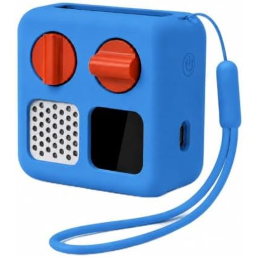 Silicone Anti-Slip Cover for Yoto Mini Player with Wrist Lanyard, Blue