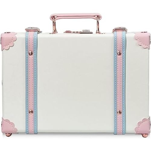 Unitravel Baby Keepsake Case, Handmade Memory Storage Box, Newborn Keepsake Box, Vintage Suitcase for Baby Shower, Baptism, Naming Ceremony or Birthday