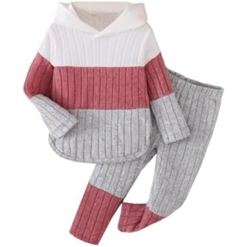 Toddler Baby Girl Clothes Fall Winter Outfits Long Sleeves Hoodie Top Sweatpants Set Sweatsuit 2Pcs