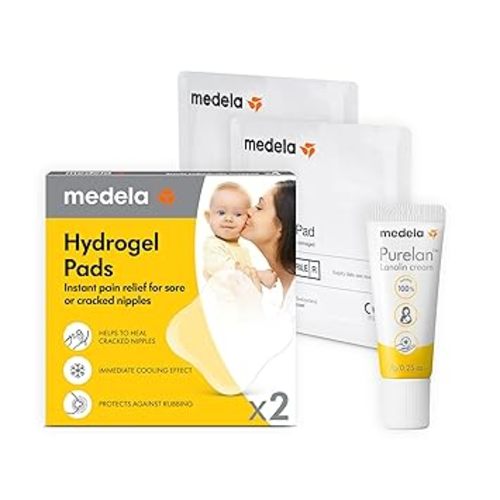 Medela Sore Nipple Rescue Kit for New Moms, Purelan Lanolin Nipple Cream, Fast Relief of Sore, Cracked Nipples & Dry Skin, Hydrogel Pads for Instant Cooling Relief During Breastfeeding & Pumping