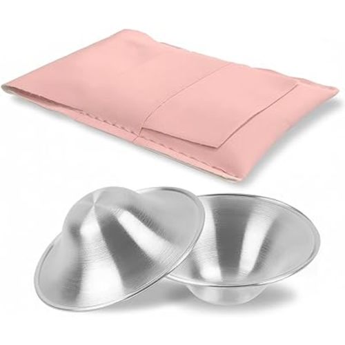 Silver Nursing Cups - 2 Packs,Silver Nipple Shields Breastfeeding for Baby and Mommy Breast Shell,Silver Nipple Covers Breastfeeding