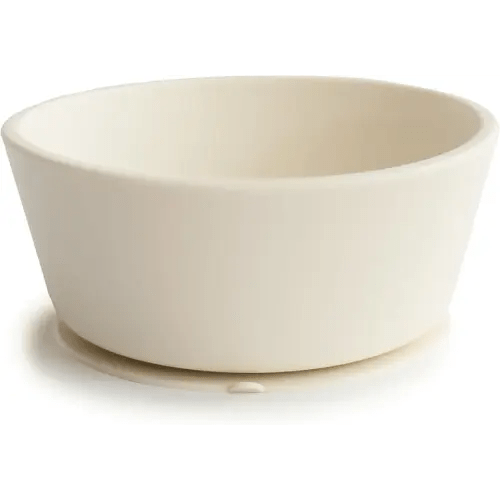 mushie Silicone Suction Bowl | BPA-Free Non-Slip Design (Ivory)