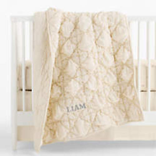 Supersoft Lilac Rose Quilted Striped 100% Organic Cotton Baby Crib Quilt