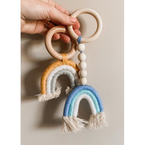Blue Macrame Teether