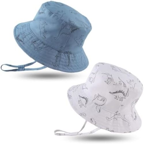 JANGANNSA Dinosaur Baby Boys Sun Hat Cotton Toddler Girls Bucket Hats Summer Sun Protect Cap for Kids