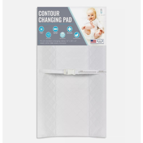LA Baby Cambiador de Pañales Contorneado de 2 Lados con Funda Acolchada Fácil de Limpiar, Blanco