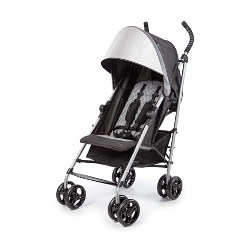 3Dlite ST Convenience Stroller, Black & Gray - Lightweight Stroller with Steel Frame, Large Seat Area, Multi-Position Recline, Large Storage Basket - Infant Stroller for Travel and More