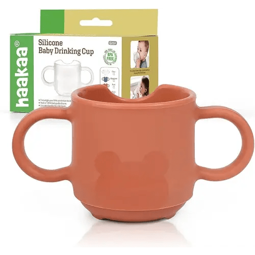 haakaa Silicone Baby Training Cup, Toddler Learning Open Cup for Baby 6 Months+, Drop-Proof BPA Free, 5 Ounce (Red)