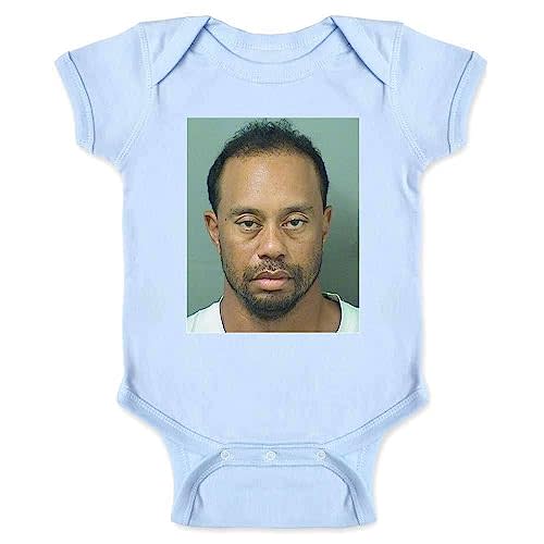 Pop Threads Golf GOAT Celebrity Mugshot Sports Funny Infant Baby Boy Girl Bodysuit