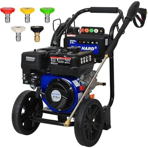 BILTHARD 3500 PSI Gas Pressure Washer, 2.6 GPM Heavy Duty Power Washer with 212cc 4 Cycle Engine, Spray Gun and Wand, 5 Quick Connect Nozzle Tips, 30 Foot Hose