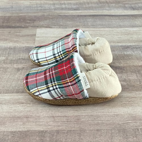 Red and Green Holiday Plaid Moccasins