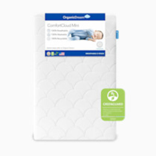 Organic Dream Mini Crib Size ComfortCloud 2-Stage Mattress - White, Mini Crib Mattress
