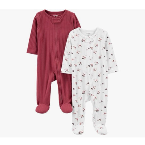 Simple Joys by Carter's unisex baby 2-pack 2-way Zip Textured Sleep and Play