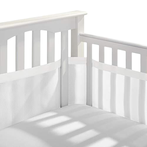 Breathable Baby Mesh Crib Liner, White, Full Size/4 Sides