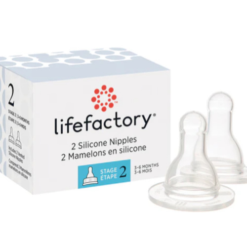 Silicone Nipples Stage 2 for 4oz and 9oz Glass Bottles-2 pack