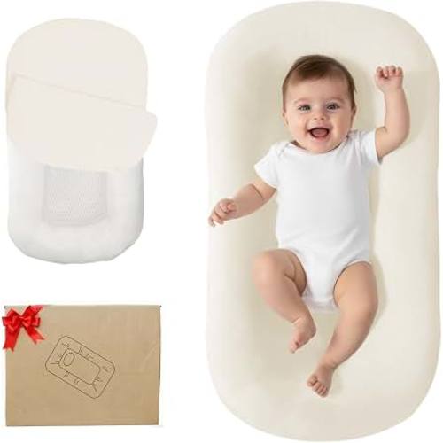 Amazon.com: Baby Lounger for Newborn 0-24 Months Soft Cotton Infants Support Cushion | Baby Shower Gifts, Supervised Use, Infant Floor Seat & Loungers, Portable Newborn Essentials for Home and Travel