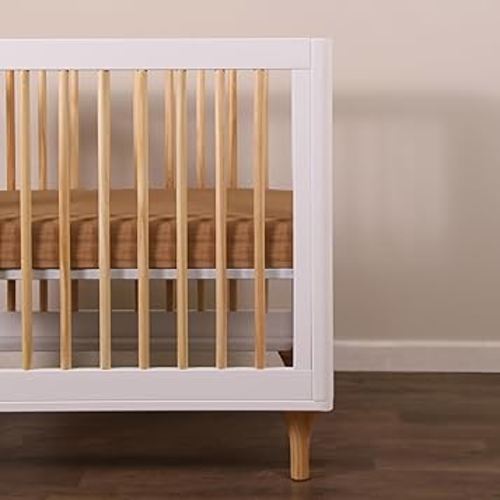 Babyletto 100% Organic Cotton Mini Crib Sheet, GOTS-Certified, Fitted 360°, Ultra-Soft and Breathable Muslin - Burnt Sienna