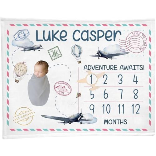 Customized Baby Calendar Blanket, Hockey Milestone Blanket, Newborn Shower Gift, Hockey Baby Throw, Personalized Newborn Throw, Monthly Baby's Blanket's, First Year Blanket's