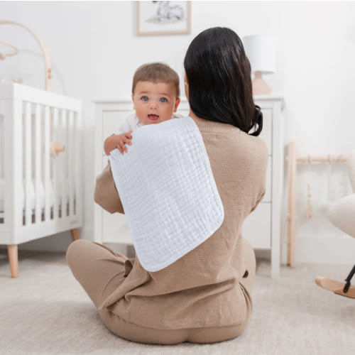 Muslin Burp Cloths - White