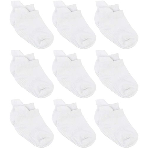Zaples Baby Non Slip Grip Ankle Socks with Non Skid Soles for Infants Toddlers Kids Boys Girls