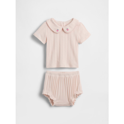 Baby Embroidered Pointelle Outfit Set