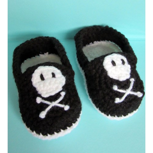 Crochet Pirate Baby Booties, Baby Halloween Costume Shoes