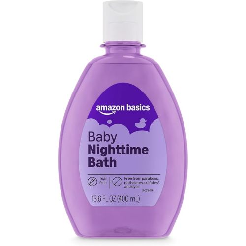 Amazon Basics Night-Time Baby Bath, Lightly Scented, 13.6 Fl Oz (Pack of 1), Packaging May Vary