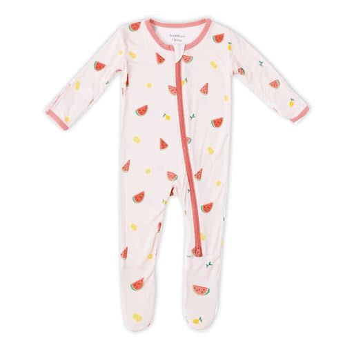 Bamboo Little Soft Baby Footie Pajamas, Baby Clothes, Newborn Sleepers, 95% Viscose and 5% Spandex, 0-24 Months