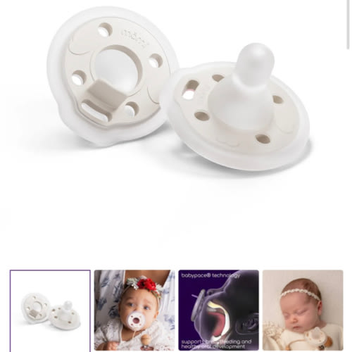 mōmi babypace pacifier 2-set - pearl