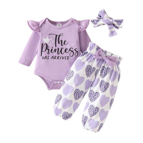 WIBACKER Princess Has Arrived Newborn Outfit Baby Girl Going Home Outfits Ruffle Ribbed Romper Top Floral Pants Set Fall Winter Clothes