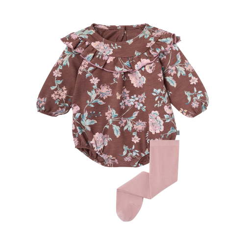 Modern Moments by Gerber Baby Girl Bubble Romper and Tights Outfit Set, 2-Piece, Sizes 0/3 Months - 24 Months