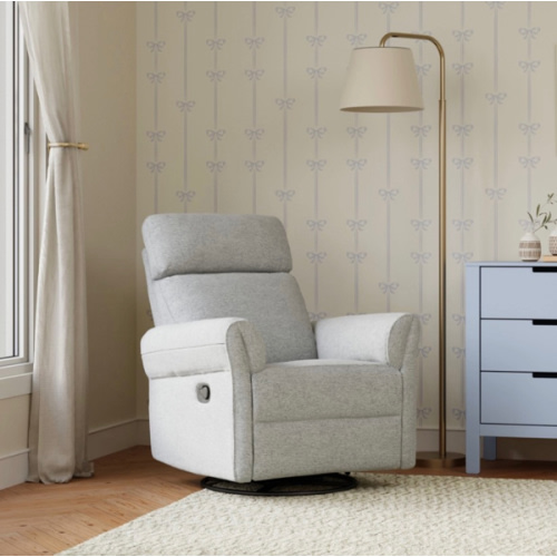 DaVinci Suzy Flex Manual Swivel Glider Recliner in Grey